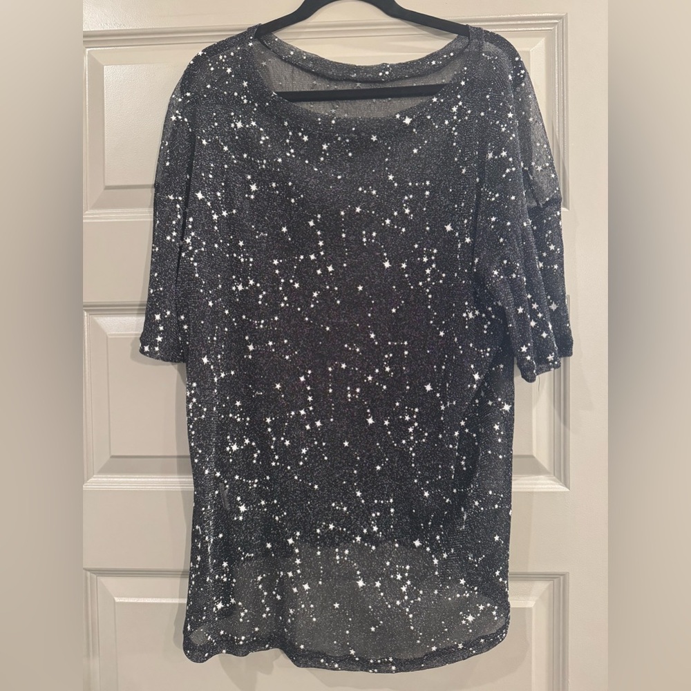 SHEIN Black Starry Blouse